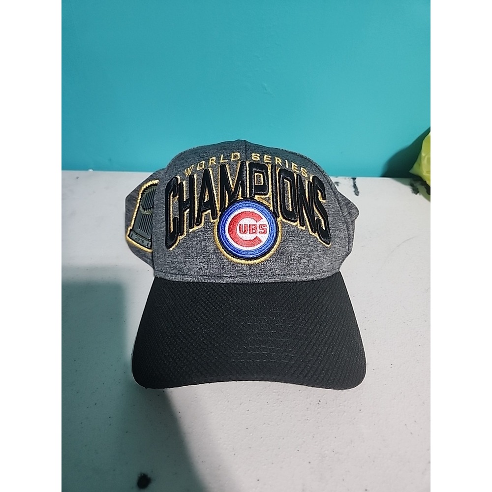 Chicago Cubs World Series Champions Hat New Era Spell Out Logo MLB Baseball Cap